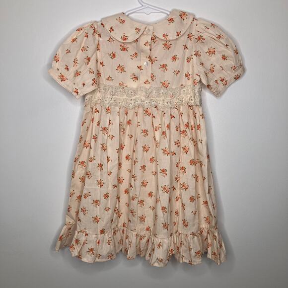 NWT SAM & LOULOUTE Elsa Dress Cream Orange Rose Floral 120 5 - Picture 2 of 4